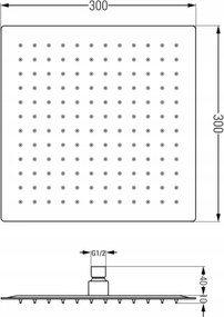 Mexen Cube DR02 conjunto de duche embutido com chuveiro de 30 cm, cromado - 77502DR0230-00