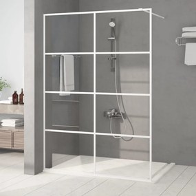 vidaXL Divisória de chuveiro 140x195 cm vidro transparente ESG branco