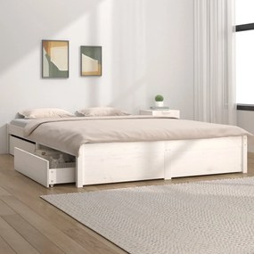 Estrutura de cama com gavetas 120x200 cm branco