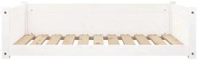 Cama para cães 95,5x65,5x28 cm madeira de pinho maciça branco