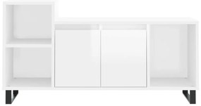 Móvel para TV 100x35x55 cm derivados madeira branco brilhante