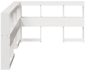 Estante cabeceira forma de L 120 cm madeira pinho maciça branco