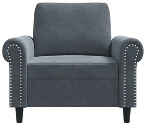 Poltrona 60 cm veludo verde-escuro