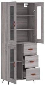 Armário alto 69,5x34x180 cm derivados de madeira sonoma cinza