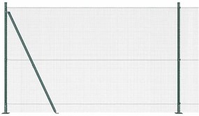 Cerca de Fio Soldado com 13 Postes Flangados Verde 1.4 x 25 m Aço