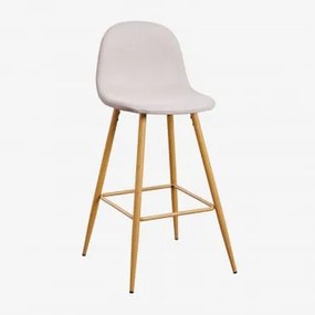 Pacote Com 4 Bancos Altos Glamm Beige Creme & ↑75 Cm & Madeira Natural - Sklum