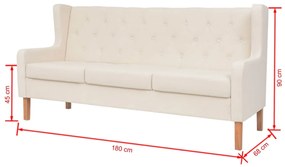 Conjunto de sofás 2 pcs tecido branco nata