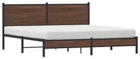 Estrutura cama sem colchão 160x200 cm metal carvalho castanho