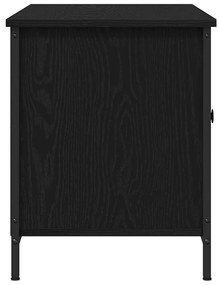 Armário de TV vidaXL Carvalho Preto 100x40x50 cm Madeira e Aço