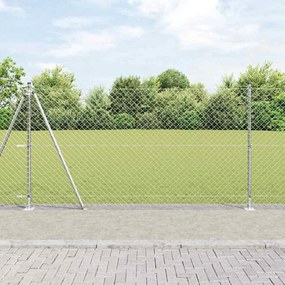 vidaXL Conjunto de Postes de Cerca Prateado 10 x 1.2 m Aço Galvanizado