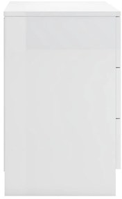 Mesa de cabeceira 38x35x56 cm contraplacado branco brilhante