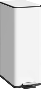 HOMCOM Lixeira 20 L, tampa Soft-Close, compartimento para desodorizante, resistente a impressões digitais, aço inox, branco | Aosom Portugal