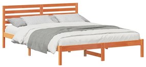 Estrutura da Cama com cabeceira Castanho-mel 160 x 210 cm