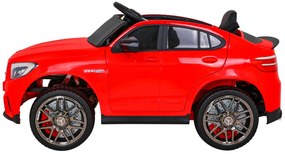 Carro elétrico para Crianças 12V 4x4 Mercedes Benz GLC63S Rodas de EVA, Assento de couro Vermelho