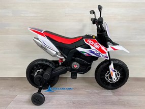 Mota elétrica para crianças Aprilia RX 125 12V Branca