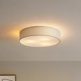 Plafon moderno branco com abajur de veludo 46cm 3-luzes - Luz