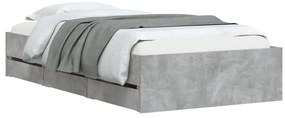 Estrutura de cama c/ gavetas derivados de madeira cinza-cimento