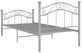 Estrutura de cama 100x200 cm metal cinzento