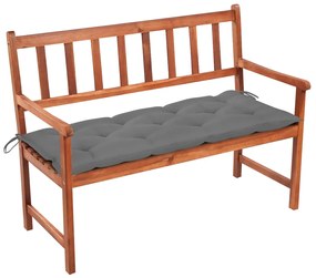 vidaXL Banco de jardim c/ almofadão 120 cm madeira acácia maciça