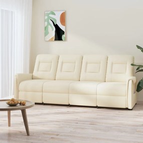 vidaXL Poltrona massagens 4 lug. reclinável couro artificial creme