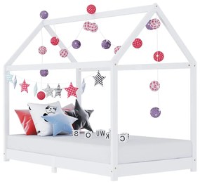 vidaXL Estrutura de cama para crianças 90x200 cm pinho maciço branco