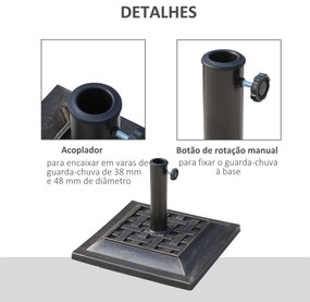 Base para Chapéu de Sol Suporte para Chapéu de Sol Apto para Mastros d