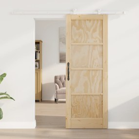 Porta Deslizante vidaXL com Conjunto de Ferragens 'ORKDAL'Madeira Maci