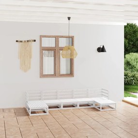 vidaXL 7 pcs conjunto lounge de jardim pinho maciço
