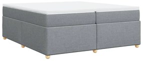Cama com molas/colchão 200x200 cm tecido cinza-claro