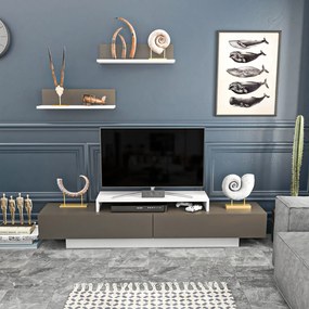 Móvel TV Lusi – Branco/Castanho – 180 cm x 31 cm x 40 cm