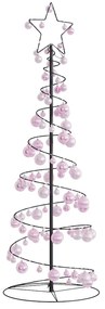 vidaXL Árvore de Natal LED com Baubles 100 LEDs Branco Quente 150 cm