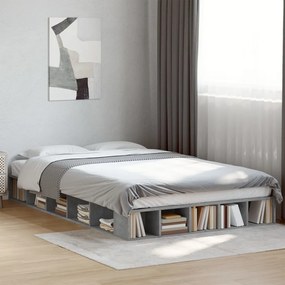 Estrutura de cama 135x190 cm derivados de madeira cinza cimento