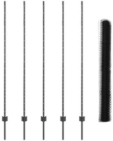 Postes de Cerca vidaXL 10 pcs Canal U Cinza 160 cm Aço