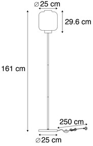 LED Candeeiro de pé inteligente preto com vidro fumê incl. Wi-Fi ST64 - Qara Design