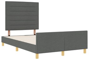 Estrutura de Cama de Tecido Cinza Escuro vidaXL 120x190 cm