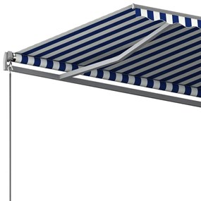 Toldo automático independente 500x350 cm azul e branco