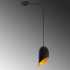 Candeeiro de Teto Kesik – Preto e Dourado – 34 x 12 cm