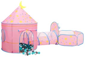 Tenda de brincar infantil com 250 bolas 301x120x128 cm rosa