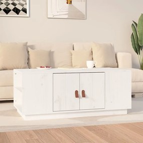vidaXL Mesa de centro 100x50x41 cm pinho maciço branco