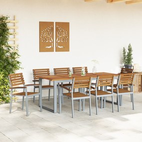 Cadeiras empilháveis para jardim 8 pcs de madeira maciça de acácia e m