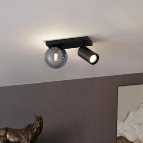 Plafon moderno preto 2-luzes inclinável - Lesly