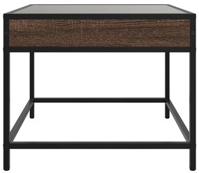 Mesa de centro luzes LED Infinity 50x50x41 cm carvalho castanho