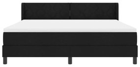 Cama Box com cabeceira Preto 180 x 200 cm Têxtil