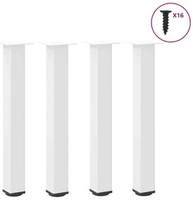 vidaXL Pés de mesa de console 4 peças, branco, 72-74 cm, aço