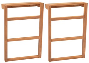 vidaXL Toalheiros 2 pcs madeira de teca maciça