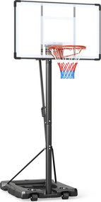 Cesto de basquetebol portátil para exterior com altura ajustável (1,7-3 m), base recheável e rodas, para crianças e adultos, para uso interior e exter