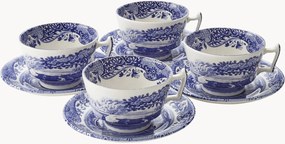Chávenas de chá e pires Blue Italian, conjunto de 4