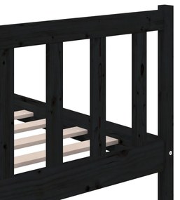 Estrutura de cama king 150x200 cm madeira maciça preto