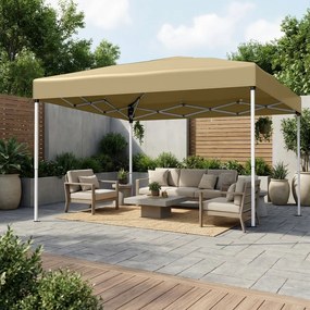 Tenda dobrável de 3 x 3 m, resistente, portátil, pavilhão para jardim bege