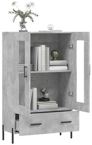 Aparador alto 69,5x31x115 cm derivados de madeira cinza-cimento